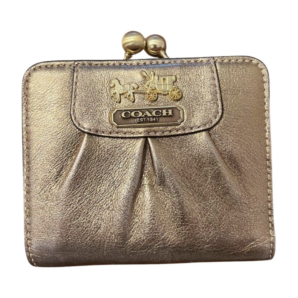 Coach Madison Metallic Gold Women's Wallet Y2K